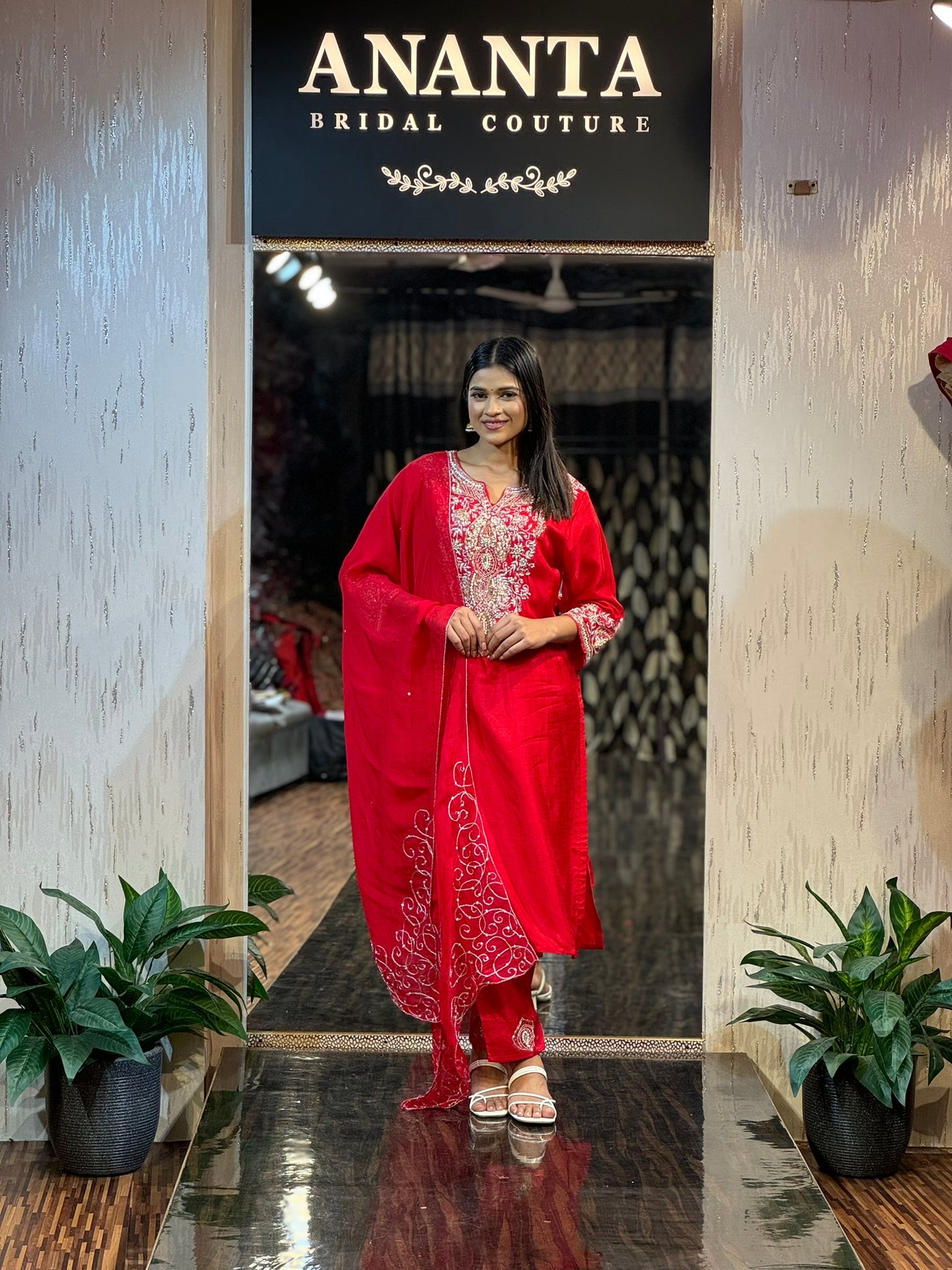 Aadhya Heavy Hand Embroidered Silk Suit Set