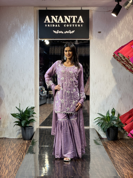 Kiyana Hand Embroidered Sharara Set