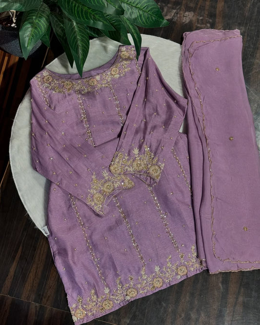 Aarohi Bright Purple Suit Set