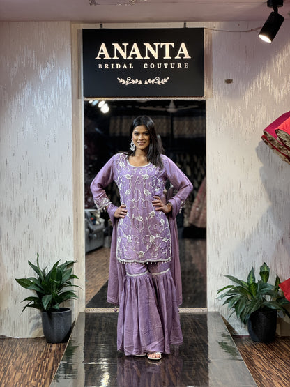 Kiyana Hand Embroidered Sharara Set