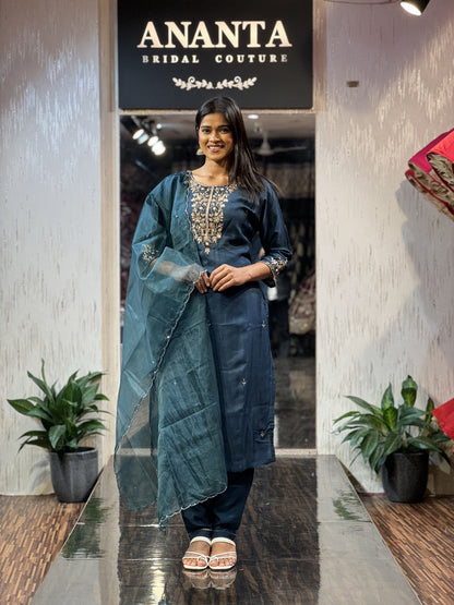 Meher Morpankh Blue Suit Set