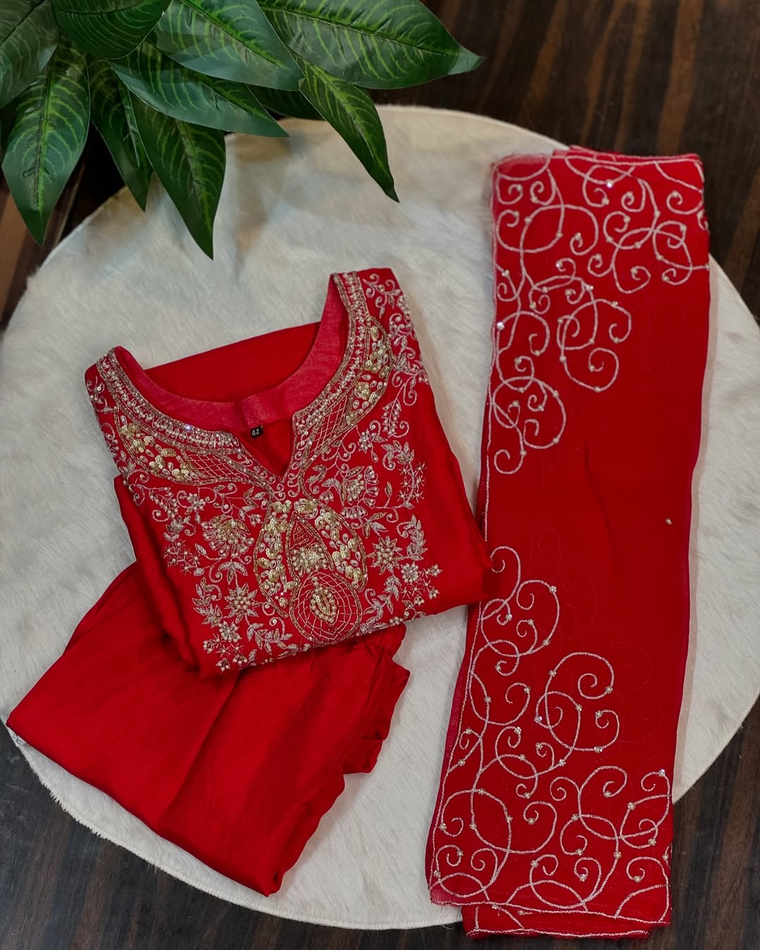 Aadhya Heavy Hand Embroidered Silk Suit Set